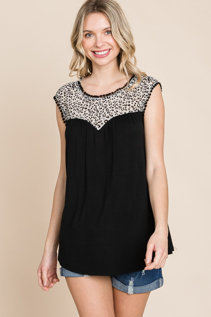 Just a Flirt Lace Detail Tank - Ivory