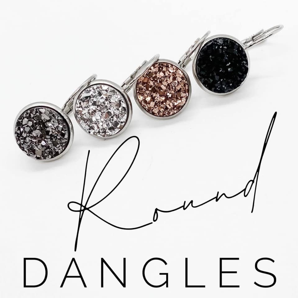 Big As Texas Round Dangle Earrings- Black