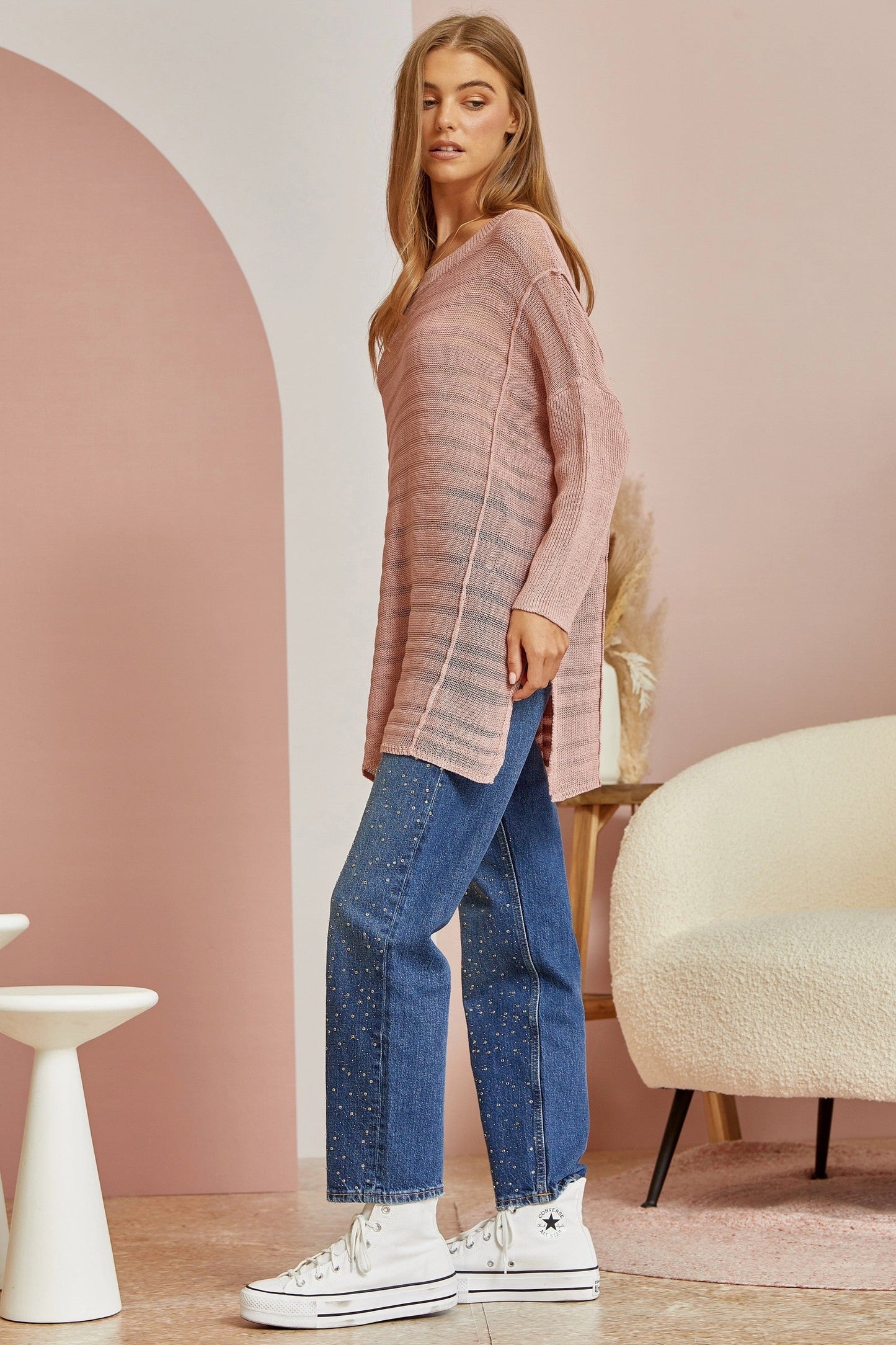 It's Worth It Tunic Sweater - Dusty Mauve