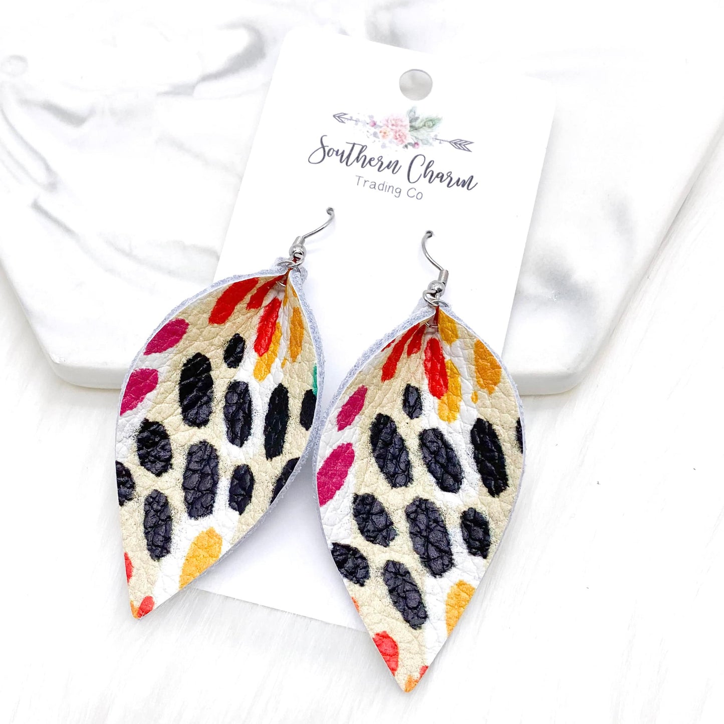 2.5" Paint Brush Dobs Petal Earrings