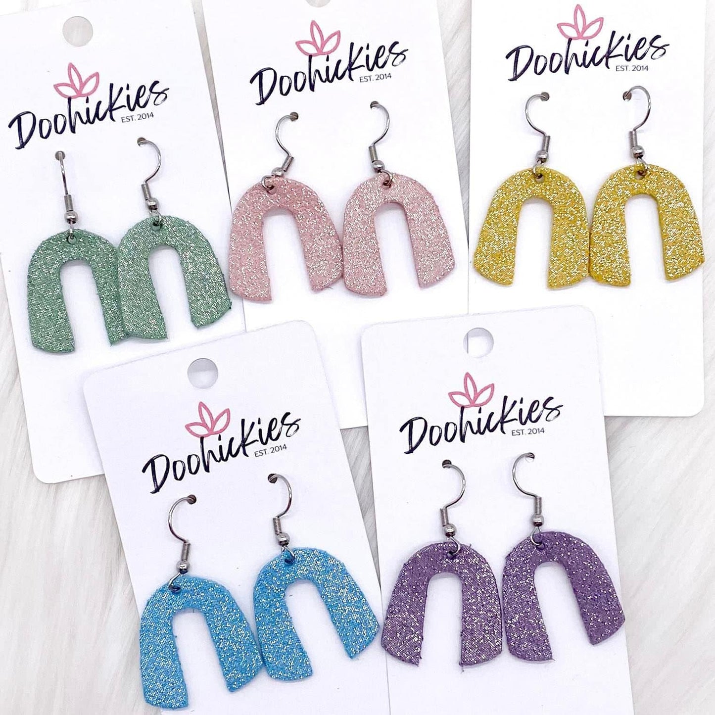 1.5" Lil' Aurora Shimmer Rainbow Earrings - Pink