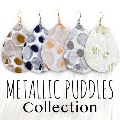 2.5" Metallic Puddle Collection Earrings- Rose Gold