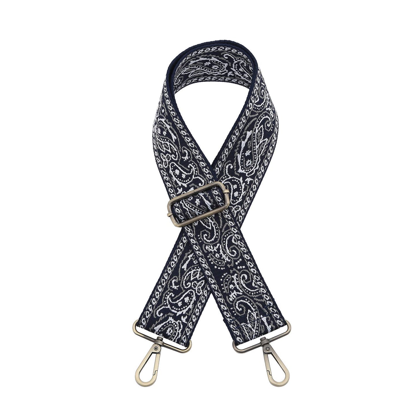 Crossbody Guitar Strap - Paisley Navy