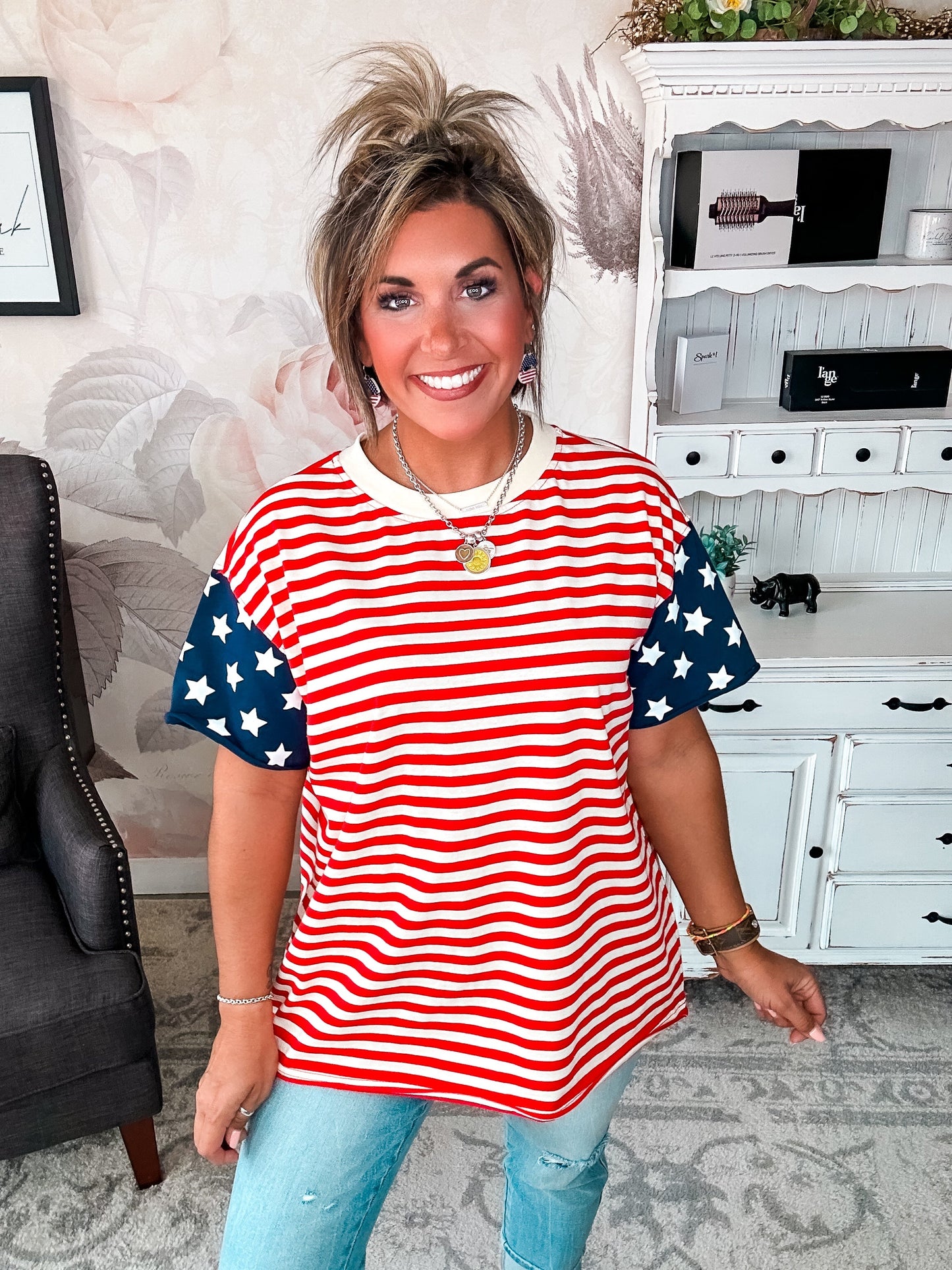 Ampersand Avenue Boyfriend Tee - Little Miss USA