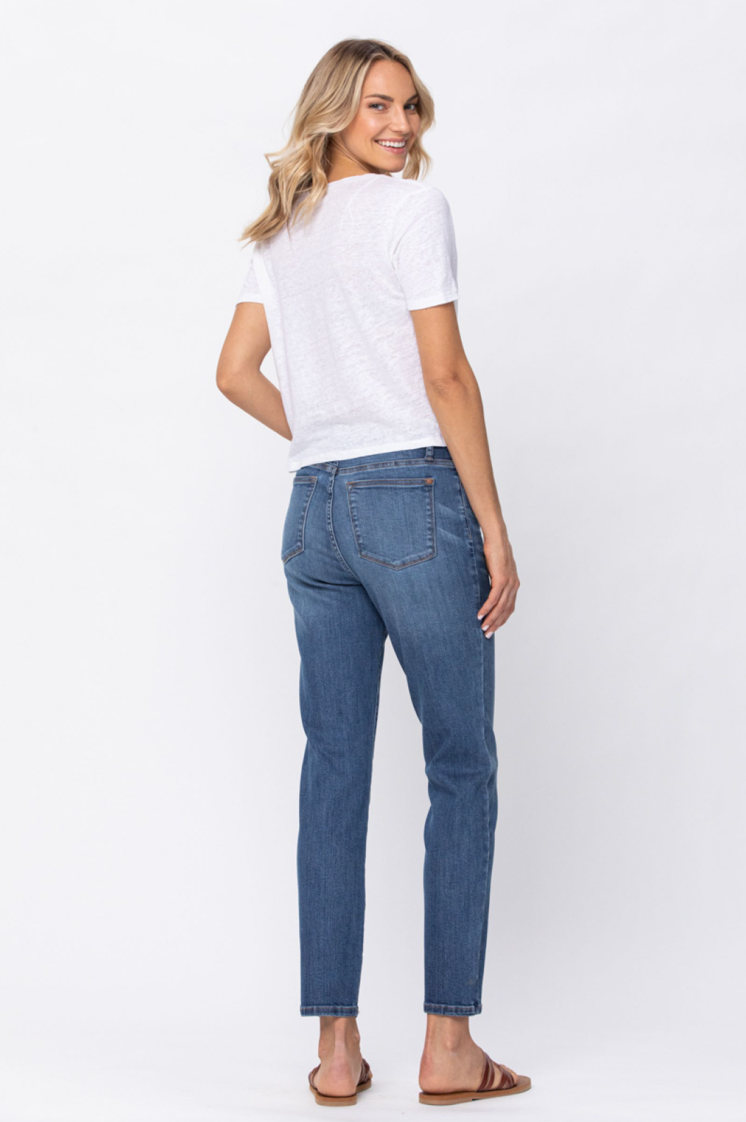 Judy Blue High Waist Non-Distressed Boyfriend Jeans