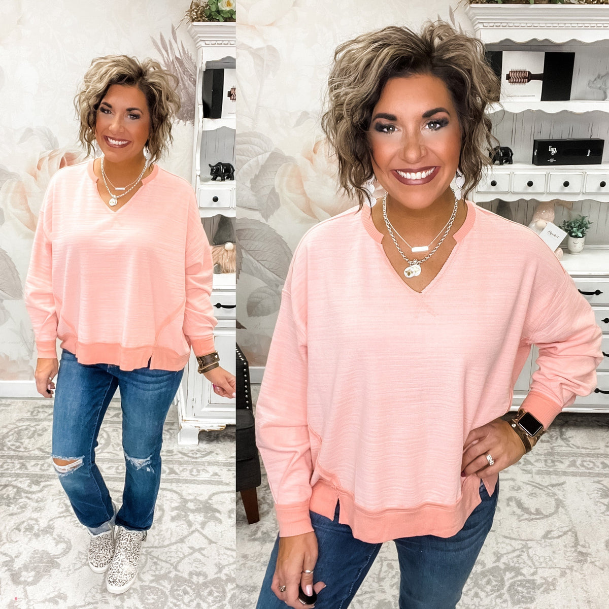 Find the Time Pullover - Peach
