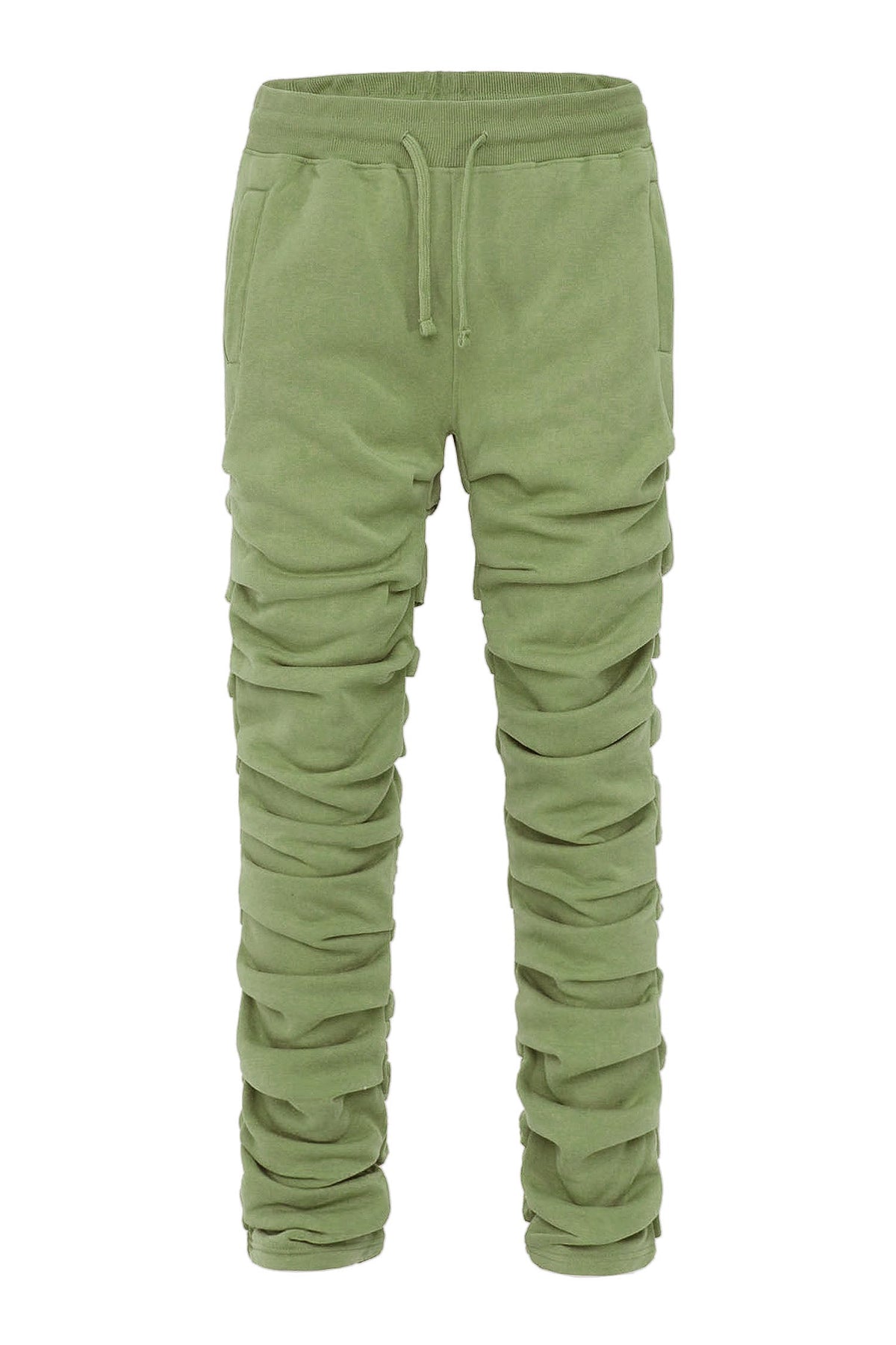 Men's Slim Flare Ruched Fleece Sweat Pants