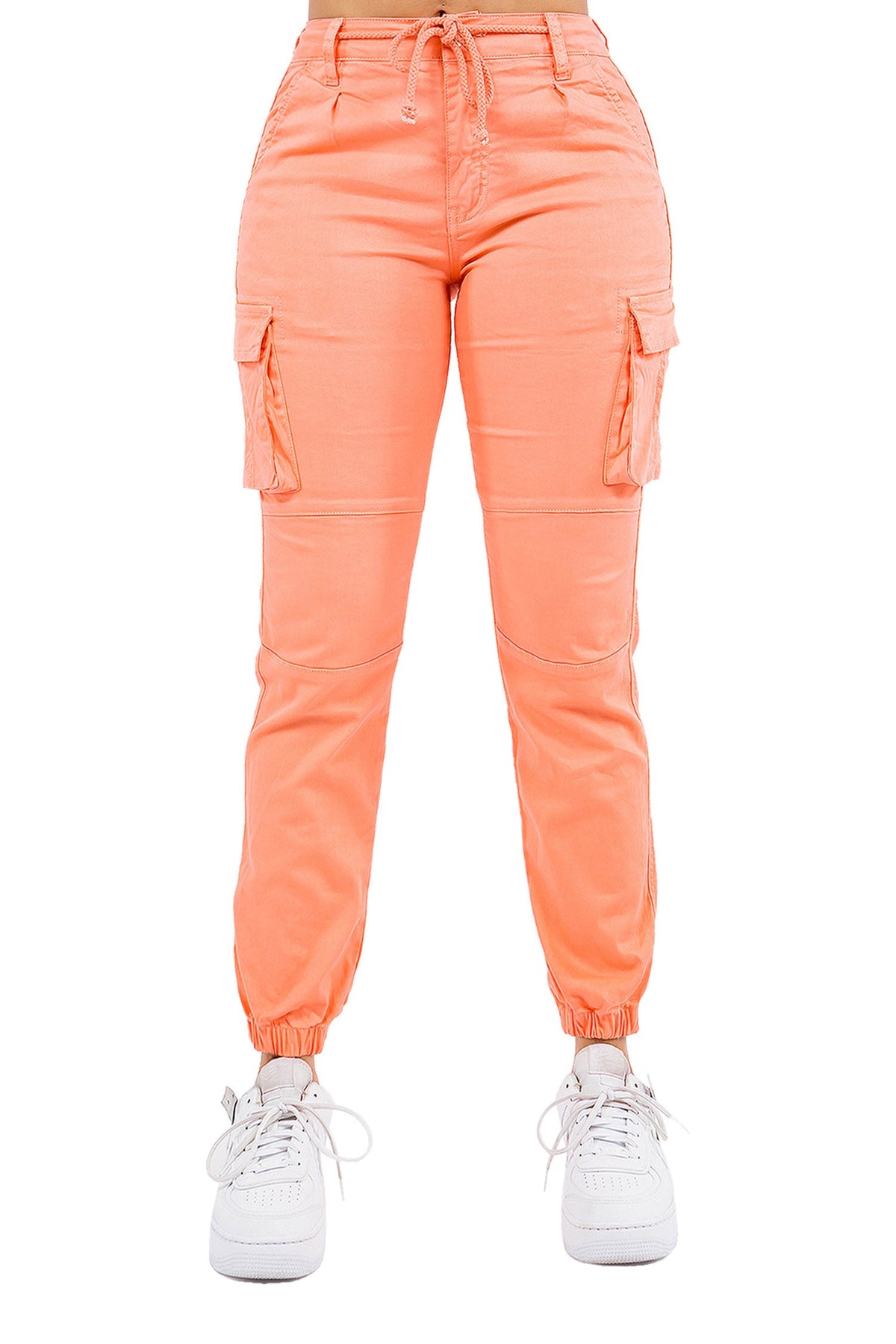 Women's Essential Basic Cropped Colored Cargo Joggers (New Colorways)