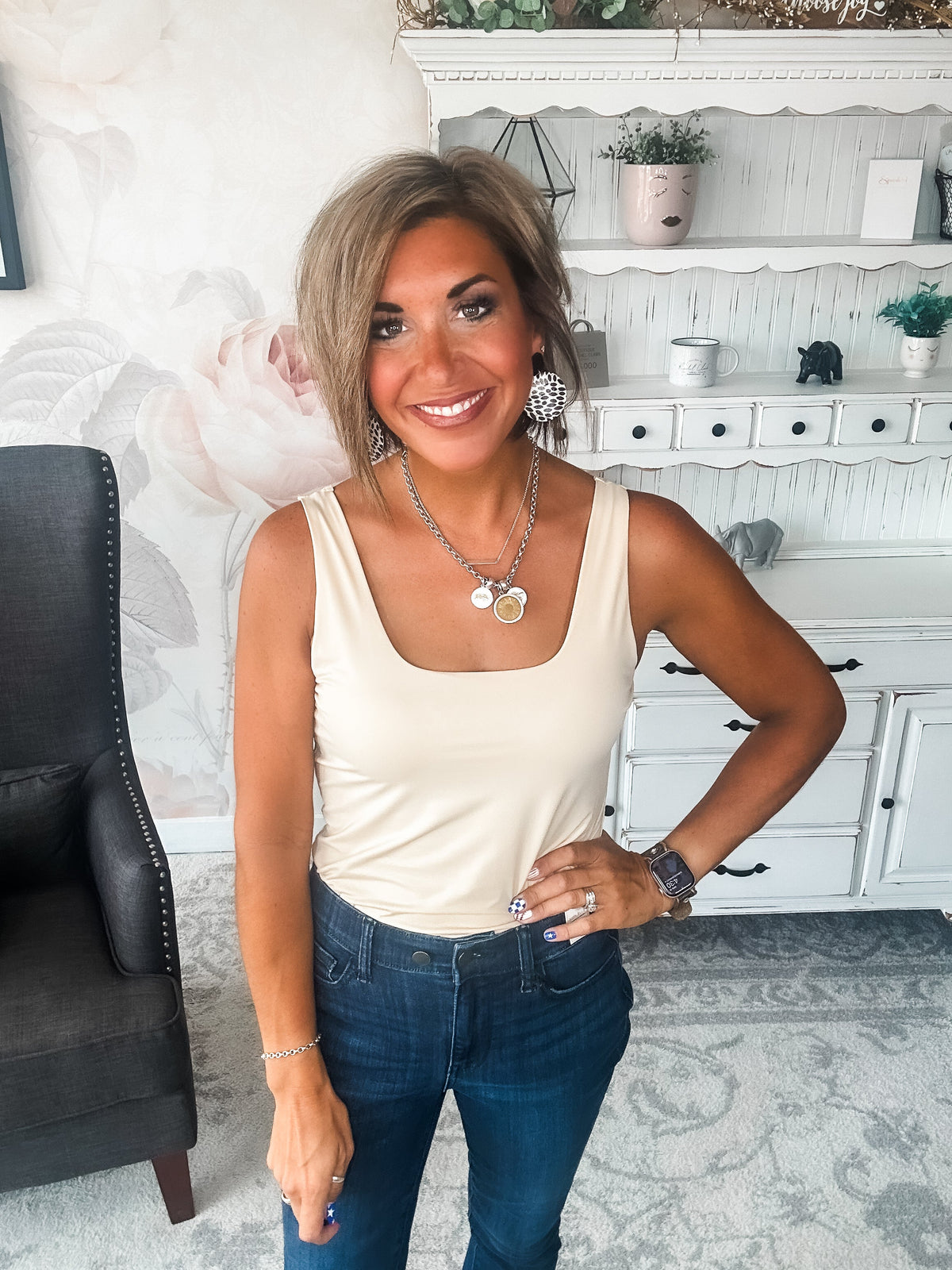 Getting In the Swing Bodysuit - Taupe