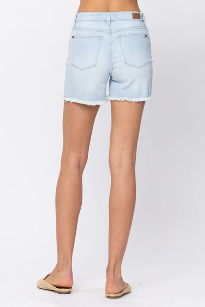 Judy Blue High Waist Bleach Light Cut Off Shorts