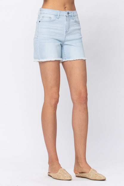 Judy Blue High Waist Bleach Light Cut Off Shorts