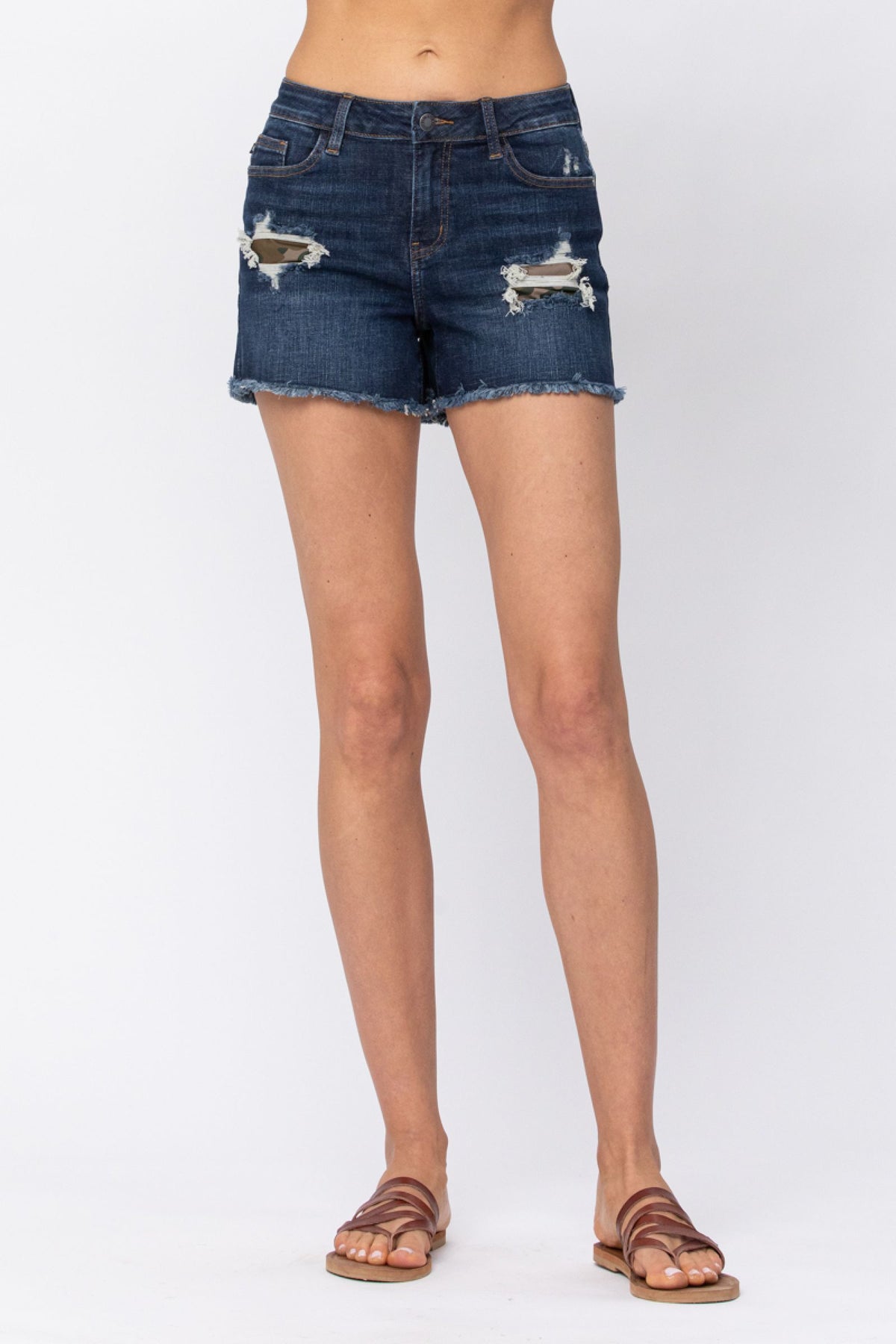 Judy Blue High Rise Camo Patch Shorts