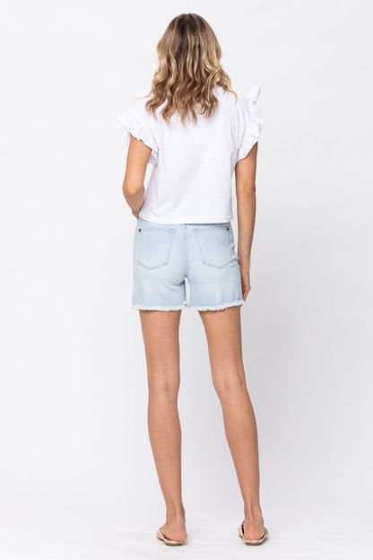 Judy Blue High Waist Bleach Light Cut Off Shorts