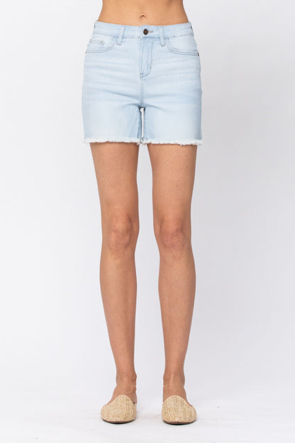 Judy Blue High Waist Bleach Light Cut Off Shorts
