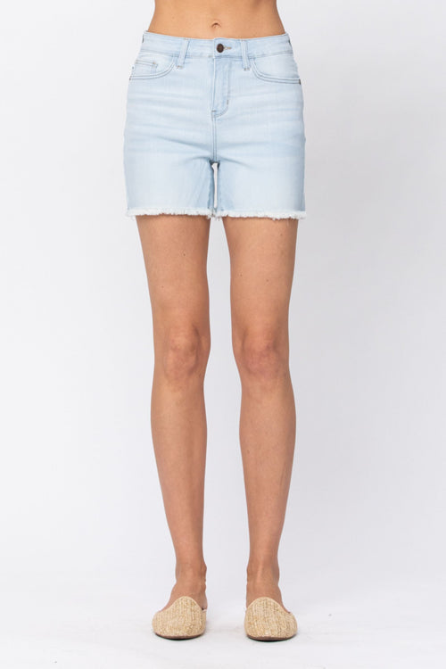 Judy Blue High Waist Bleach Light Cut Off Shorts