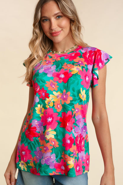 Be Optimistic Top - Emerald & Fuchsia