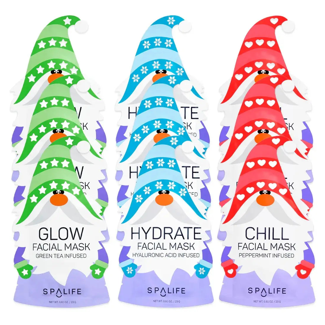 Christmas Holiday Gnomes Facial Mask
