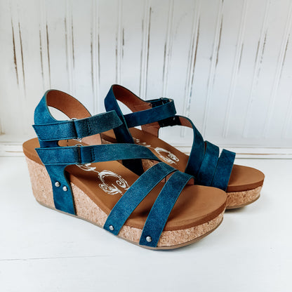 Hariett Wedge Sandal - Navy