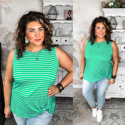 As Fast As I Can Tank - Kelly Green/Off White