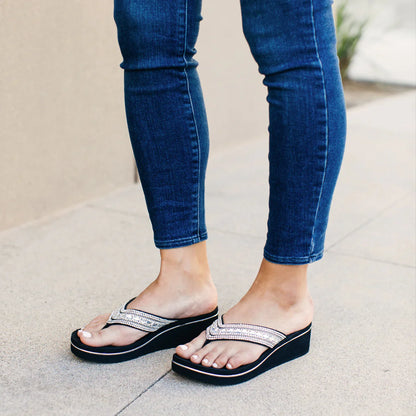 Marcy Wedge Sandal - Clear