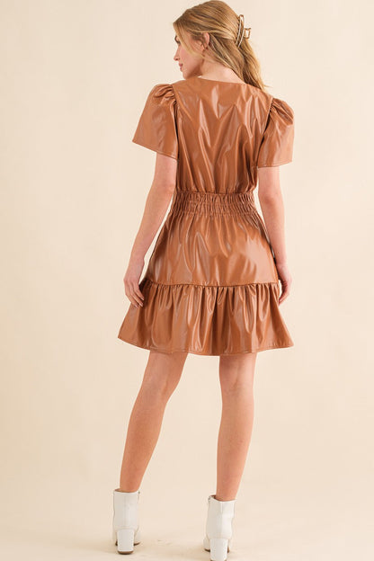 Figure Us Out Vegan Leather Dress