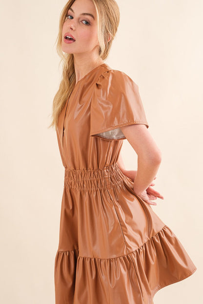 Figure Us Out Vegan Leather Dress