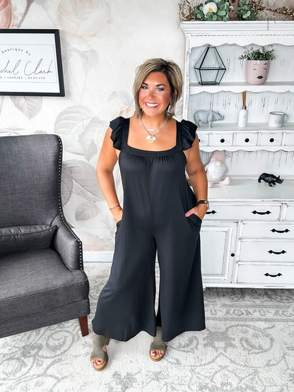 Feeling Reckless Jumpsuit - Black