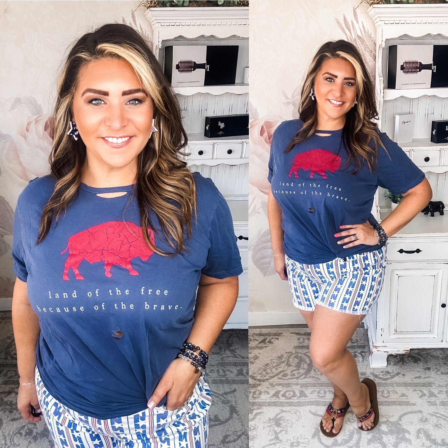 Brave Buffalo Distressed Graphic Tee