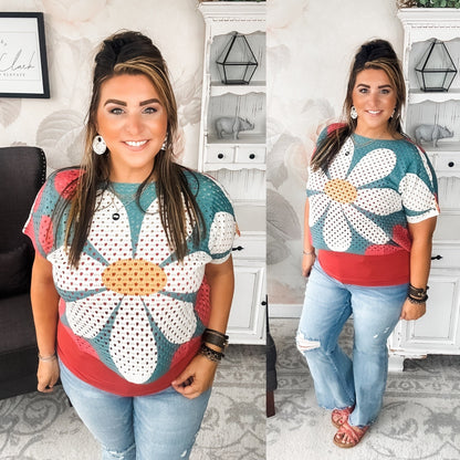 Garden Vibes Crochet Sweater
