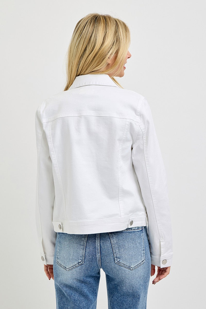 Friends Forever Vintage Wash Jean Jacket - White