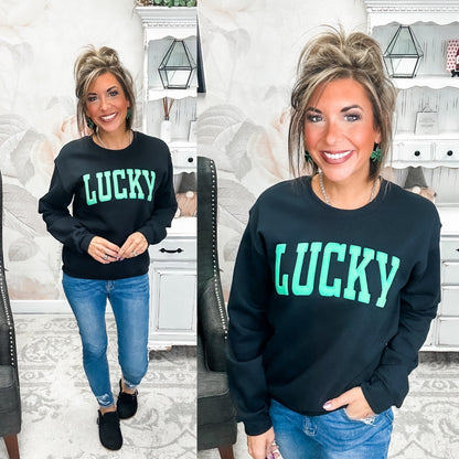 Green Lucky Puff Sweatshirt