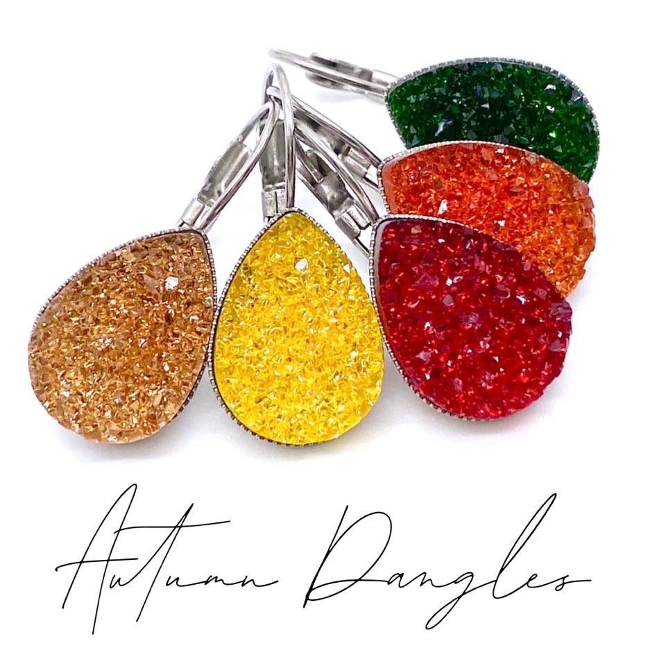 Big As Texas Teardrop Dangle Earrings- Autumn Orange