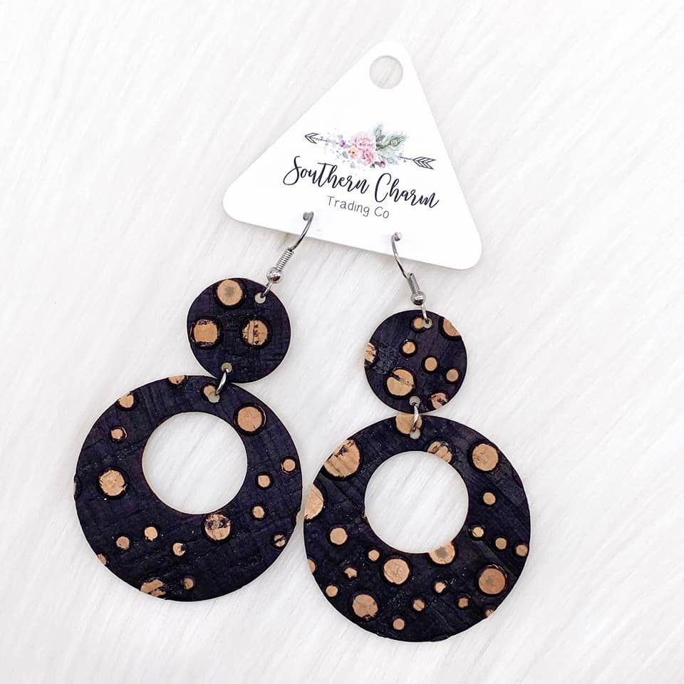 Black Moonshine Double O's Corkies Earrings