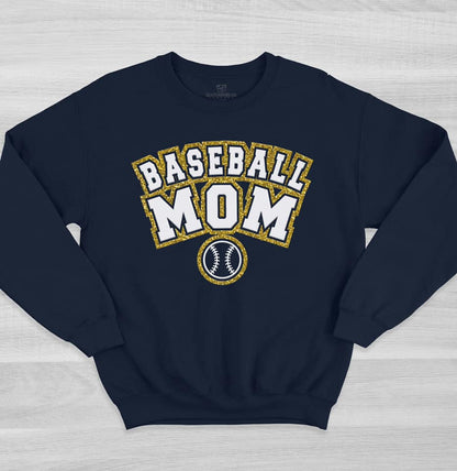 Baseball Mom Varsity Glitter Sweatshirt