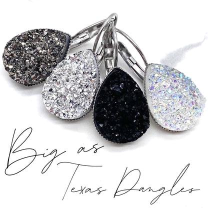 Big As Texas Teardrop Dangle Earrings - Black