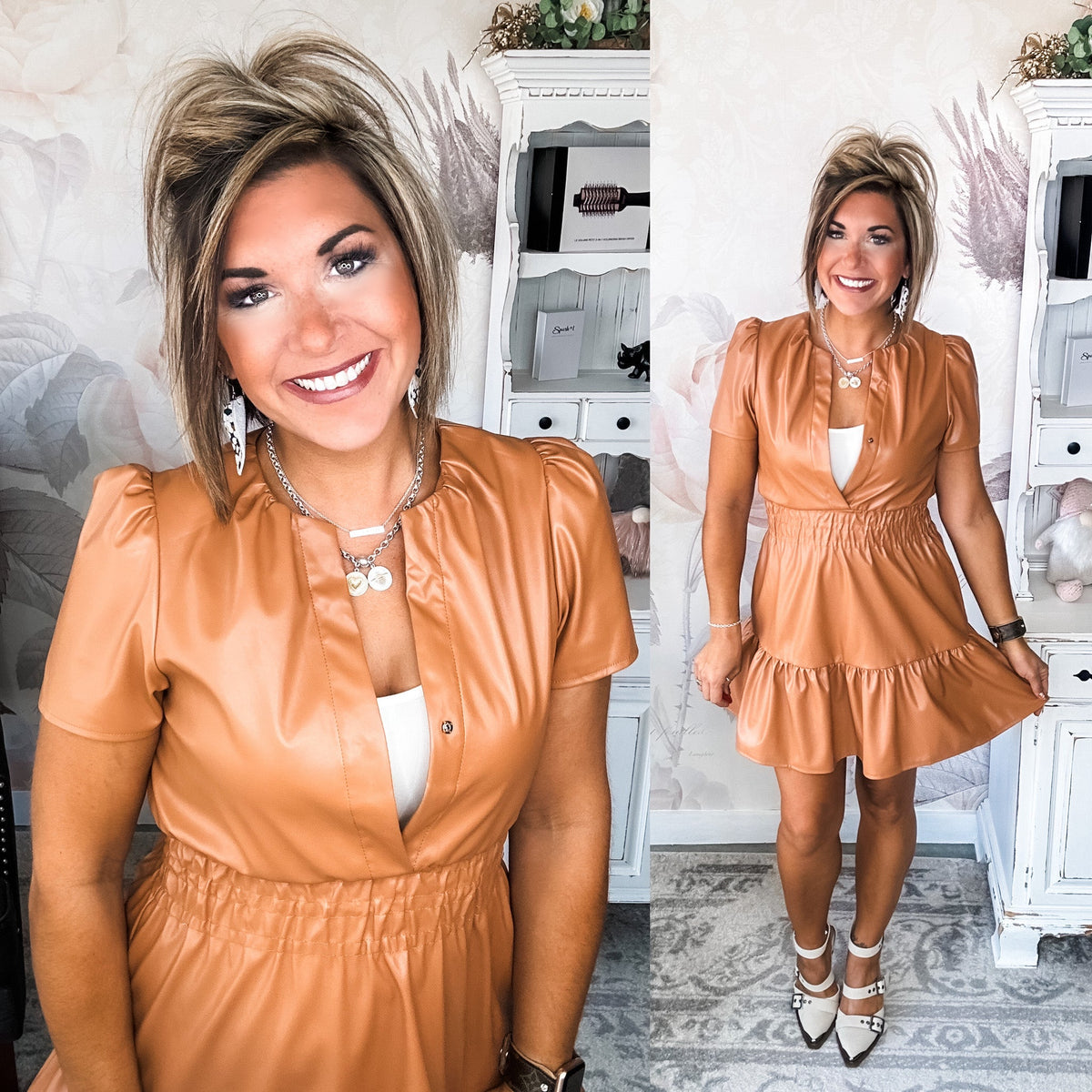 Figure Us Out Vegan Leather Dress