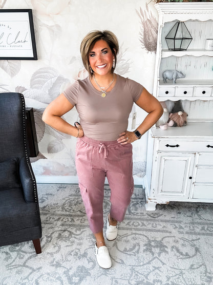 Ampersand Avenue Cargo Crop - Mauve