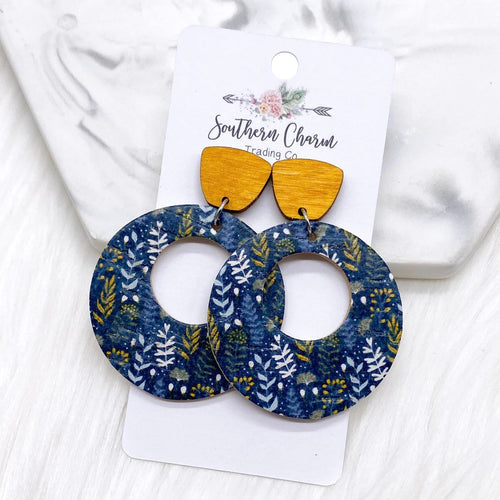 Mustard Wood & Midnight Fern Double O Dangle Corkies
