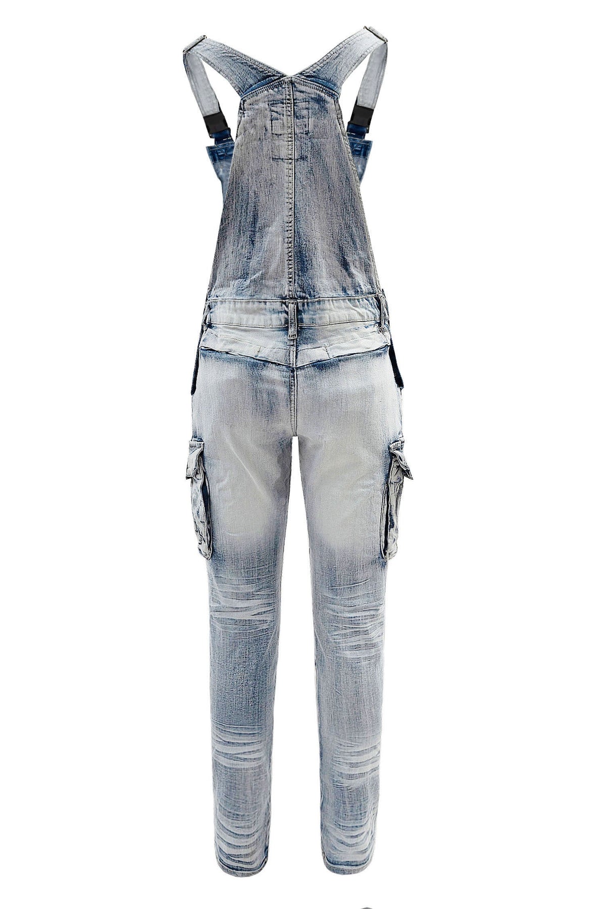 Men's Side Button Opening Cargo Pockets Overalls