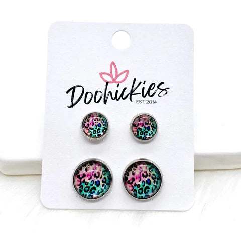 Bright Leopard Mommy & Me Sets in Stainless Steel