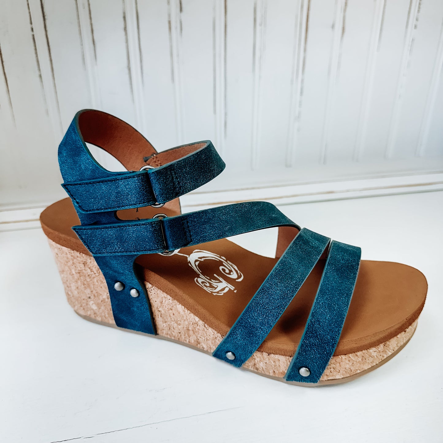 Hariett Wedge Sandal - Navy
