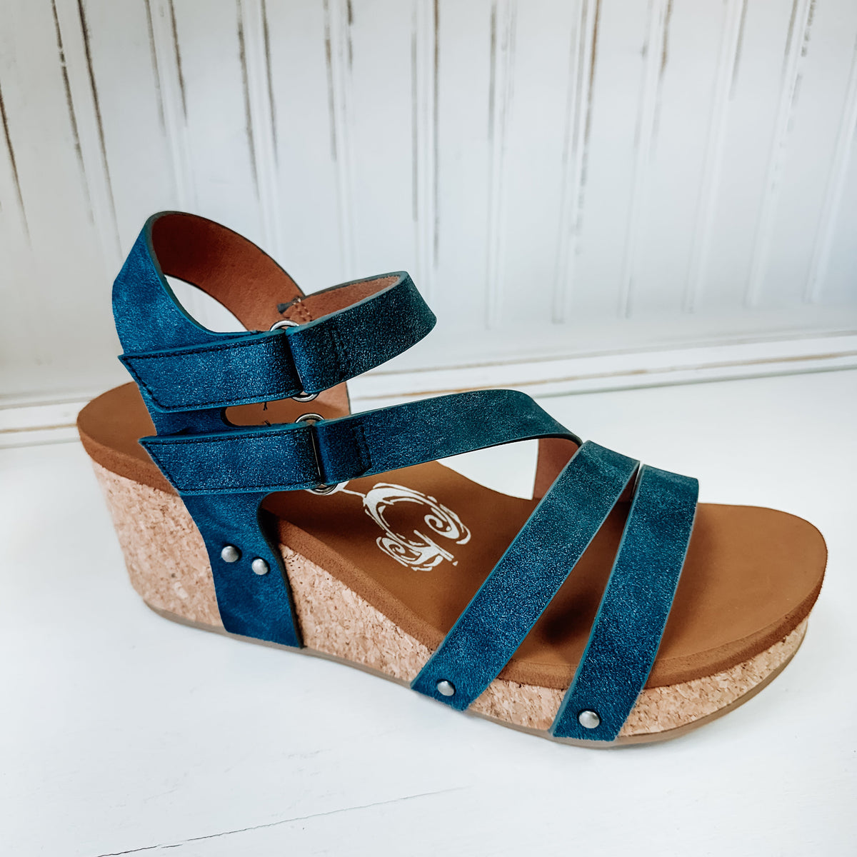 Hariett Wedge Sandal - Navy