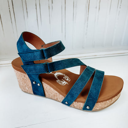 Hariett Wedge Sandal - Navy
