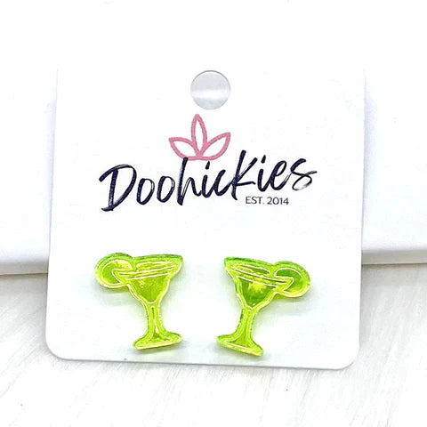 Cinco de Mayo Stud Earrings - Lime Margarita