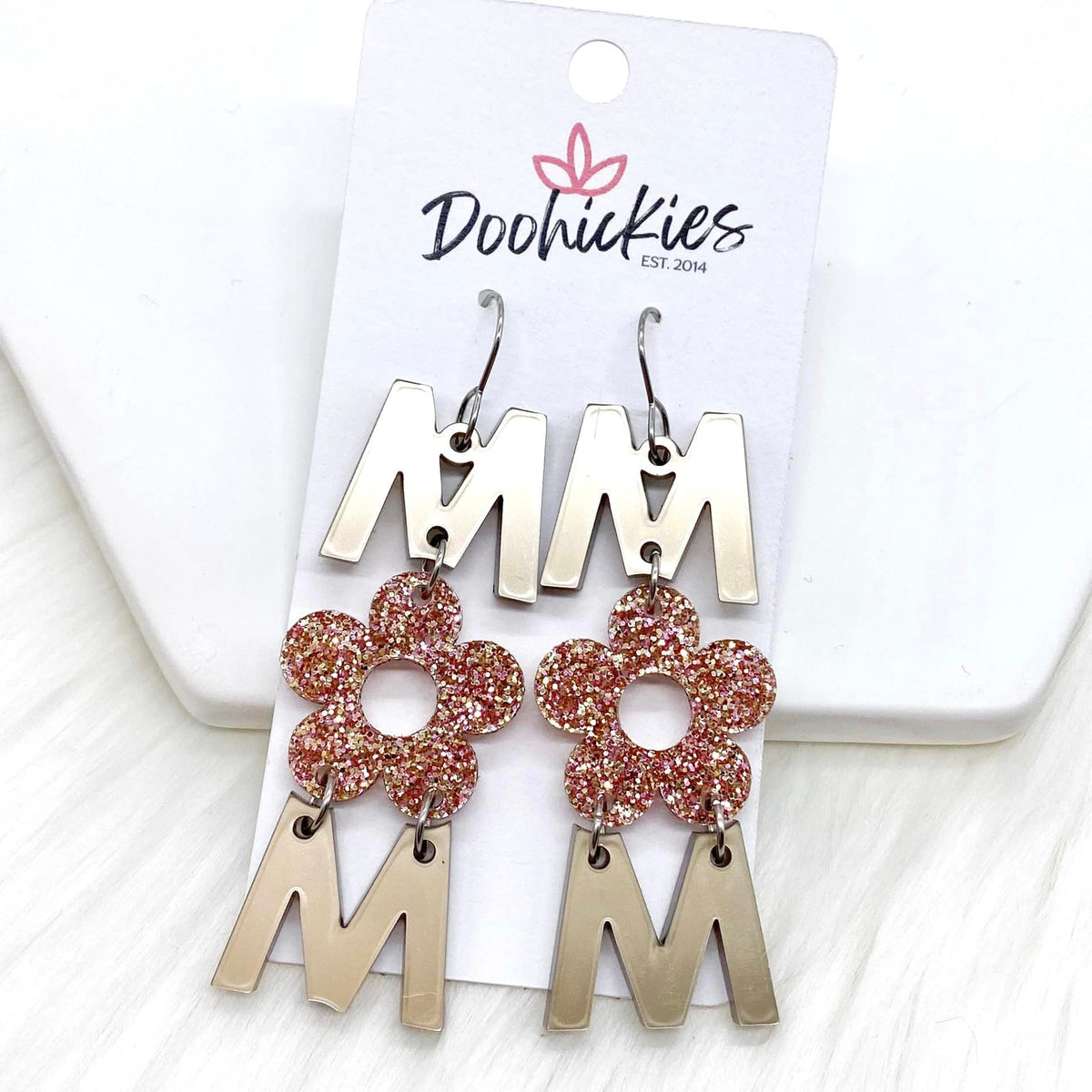 2.5" Rosy Mom Acrylic Earrings