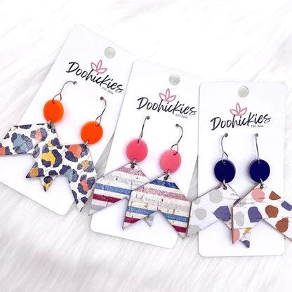 2" The Lexi Arrow Earrings - Orange & Colorful Boho Leopard