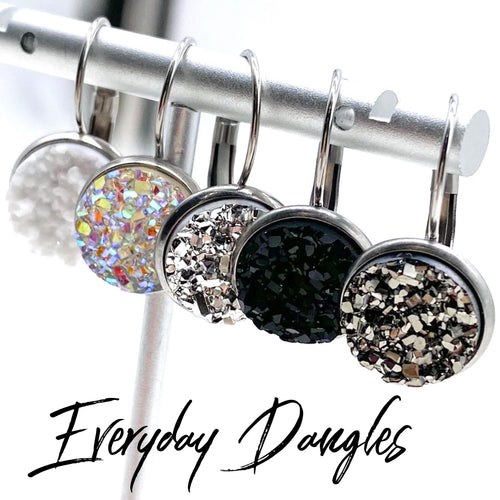 Big As Texas Round Dangle Earrings - Crystal