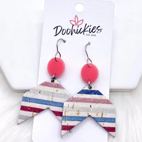 2" The Lexi Arrow Earrings - Pink & Boho Lines