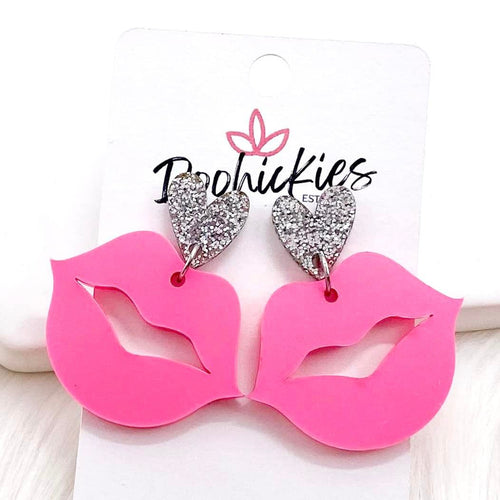 1.5" Lil' Smooch Acrylic Dangles - Earrings