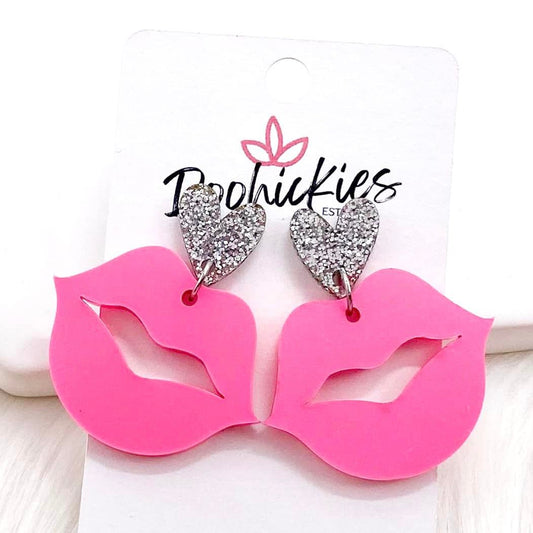 1.5" Lil' Smooch Acrylic Dangles - Earrings